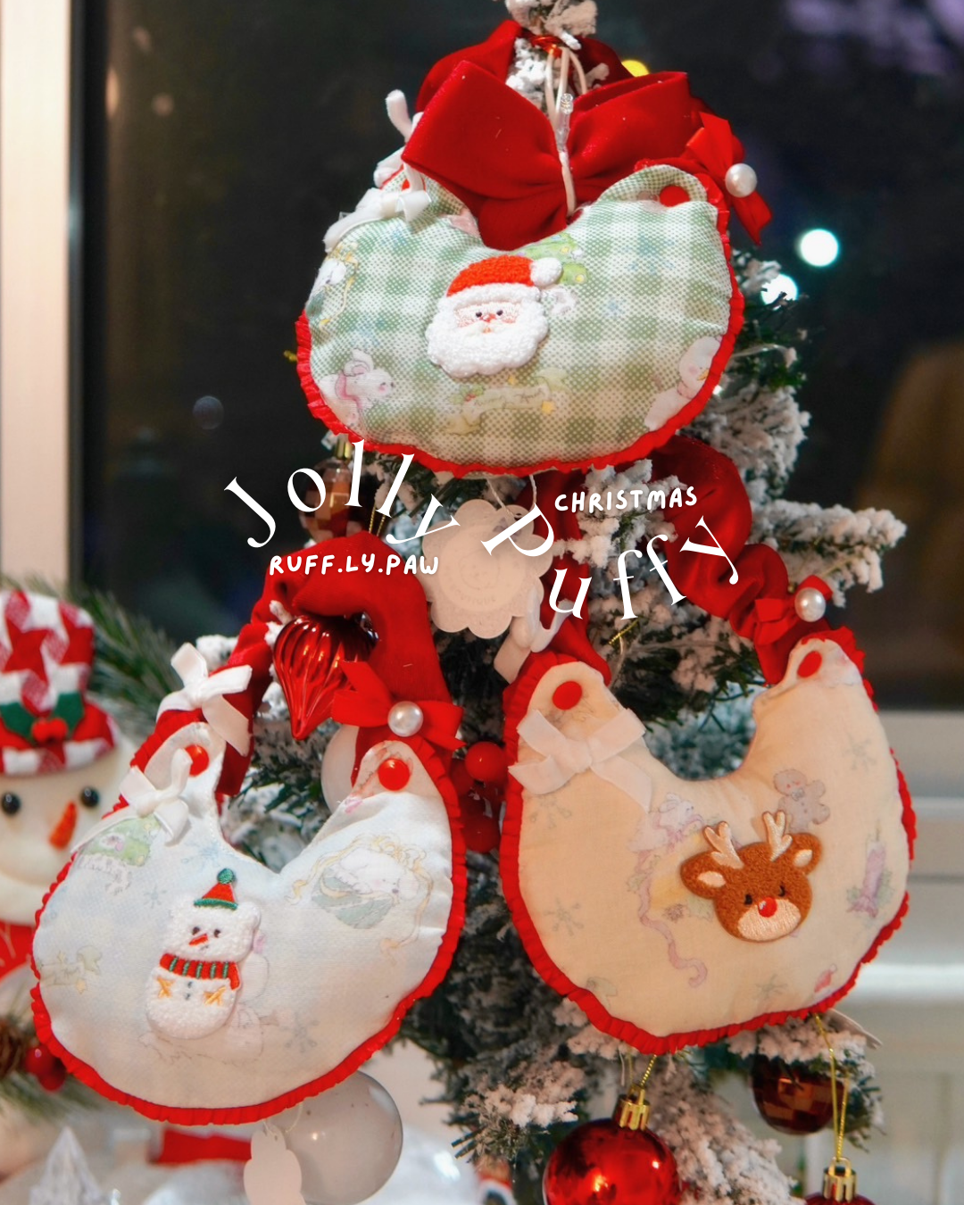 Jolly Puffy Bibs - Christmas Collection