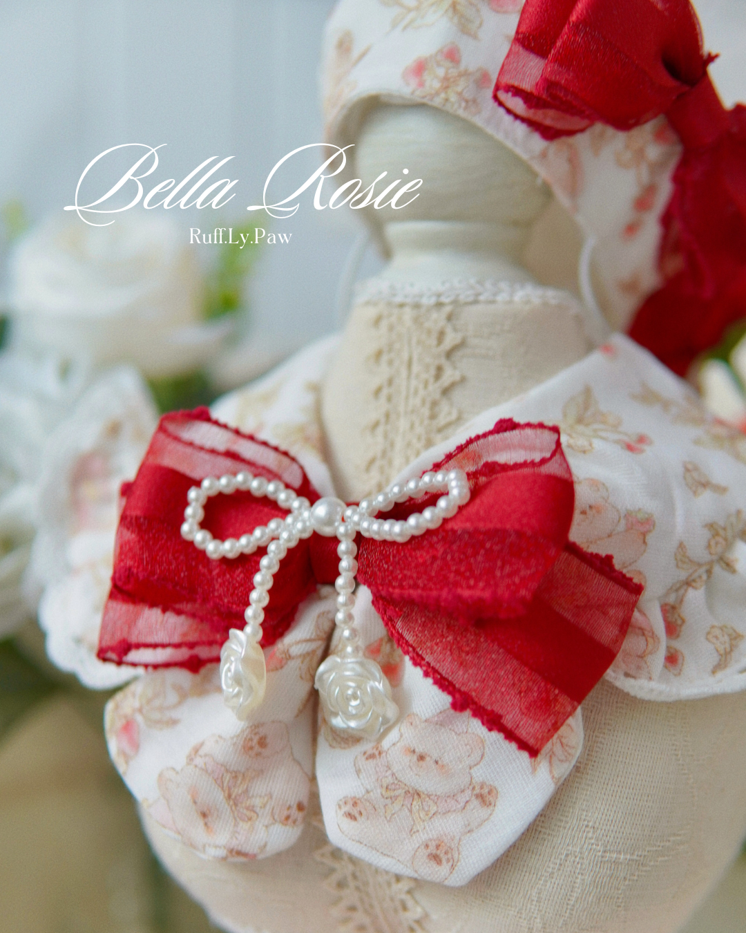 Bella Rosie Pet Collar and Matching Beret